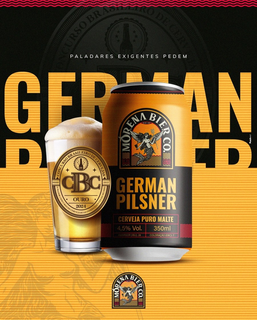 Lata de German Pilsner Morena Bier, medalha de ouro CBC 2024